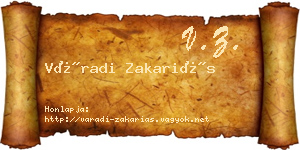 Váradi Zakariás névjegykártya
